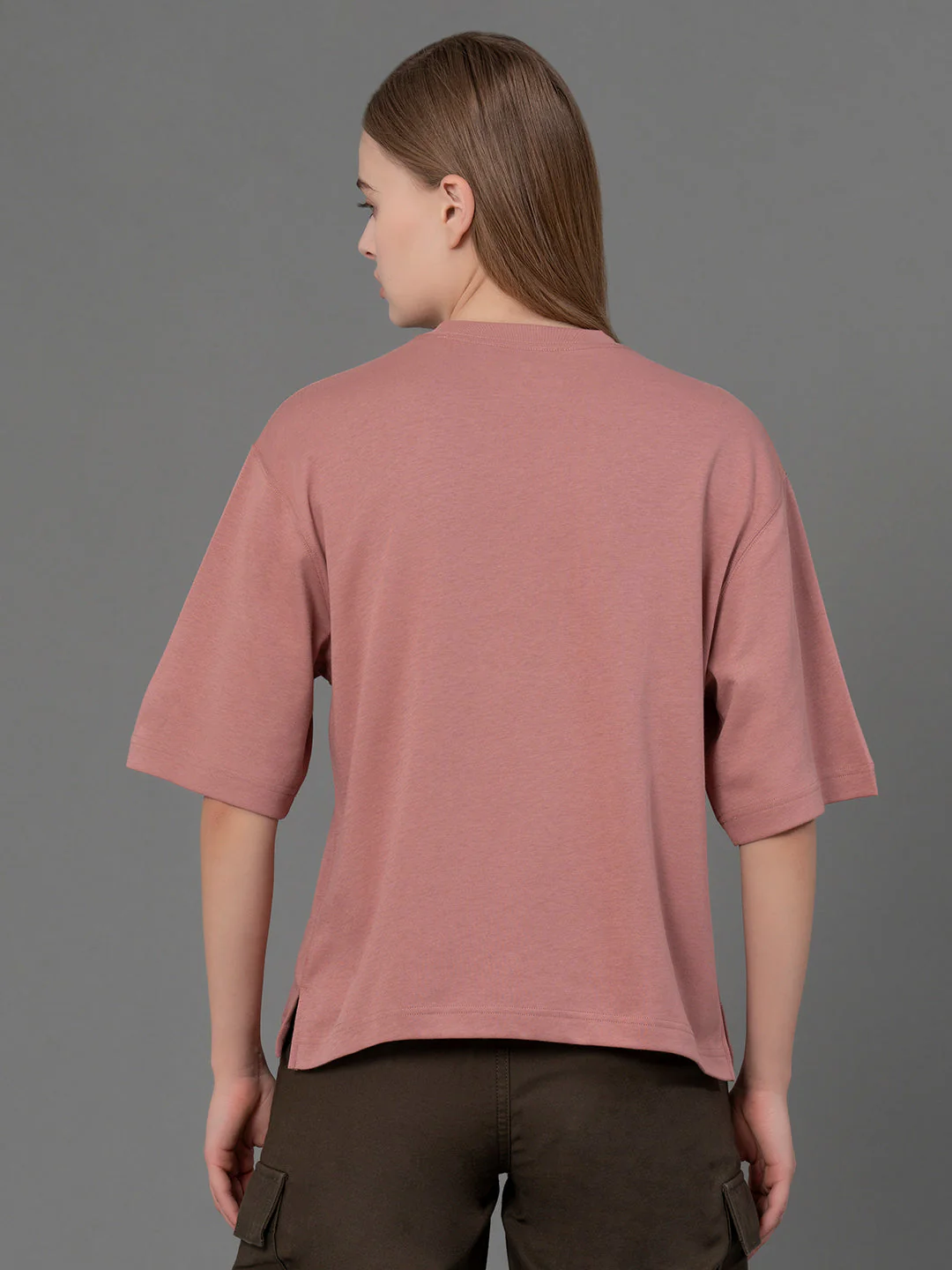 Dusty Pink Oversized T-Shirt for Women - Image 3