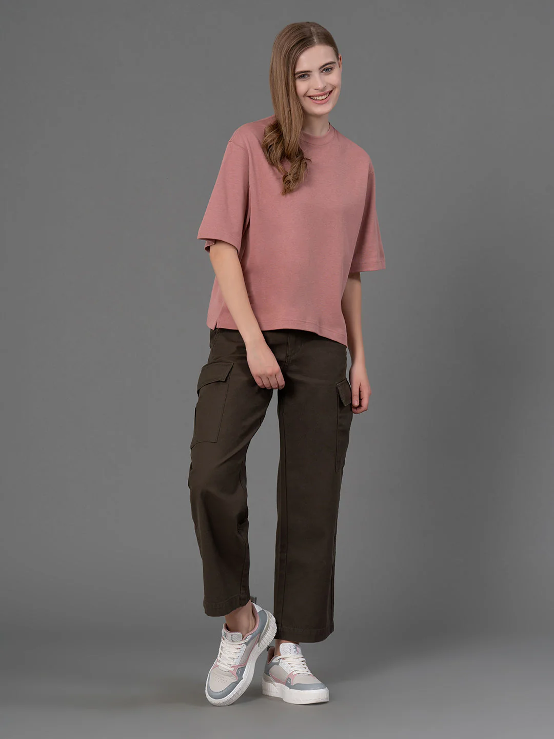 Dusty Pink Oversized T-Shirt for Women - Image 5