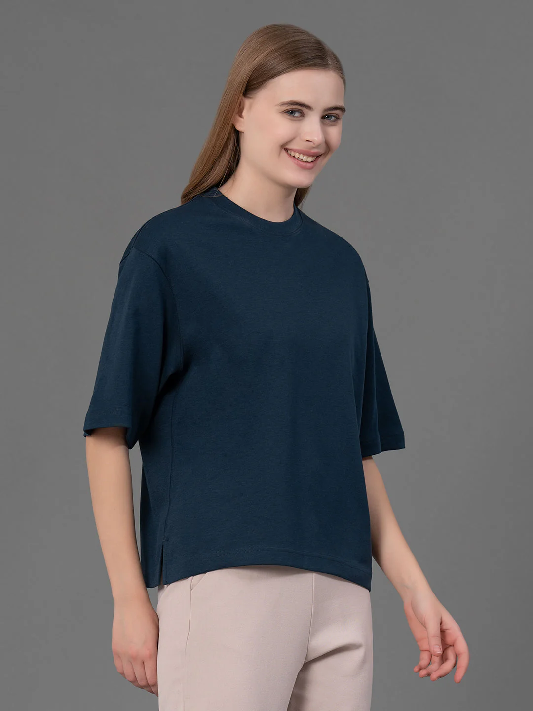 Midnight Blue Oversized T-Shirt for Women - Image 2