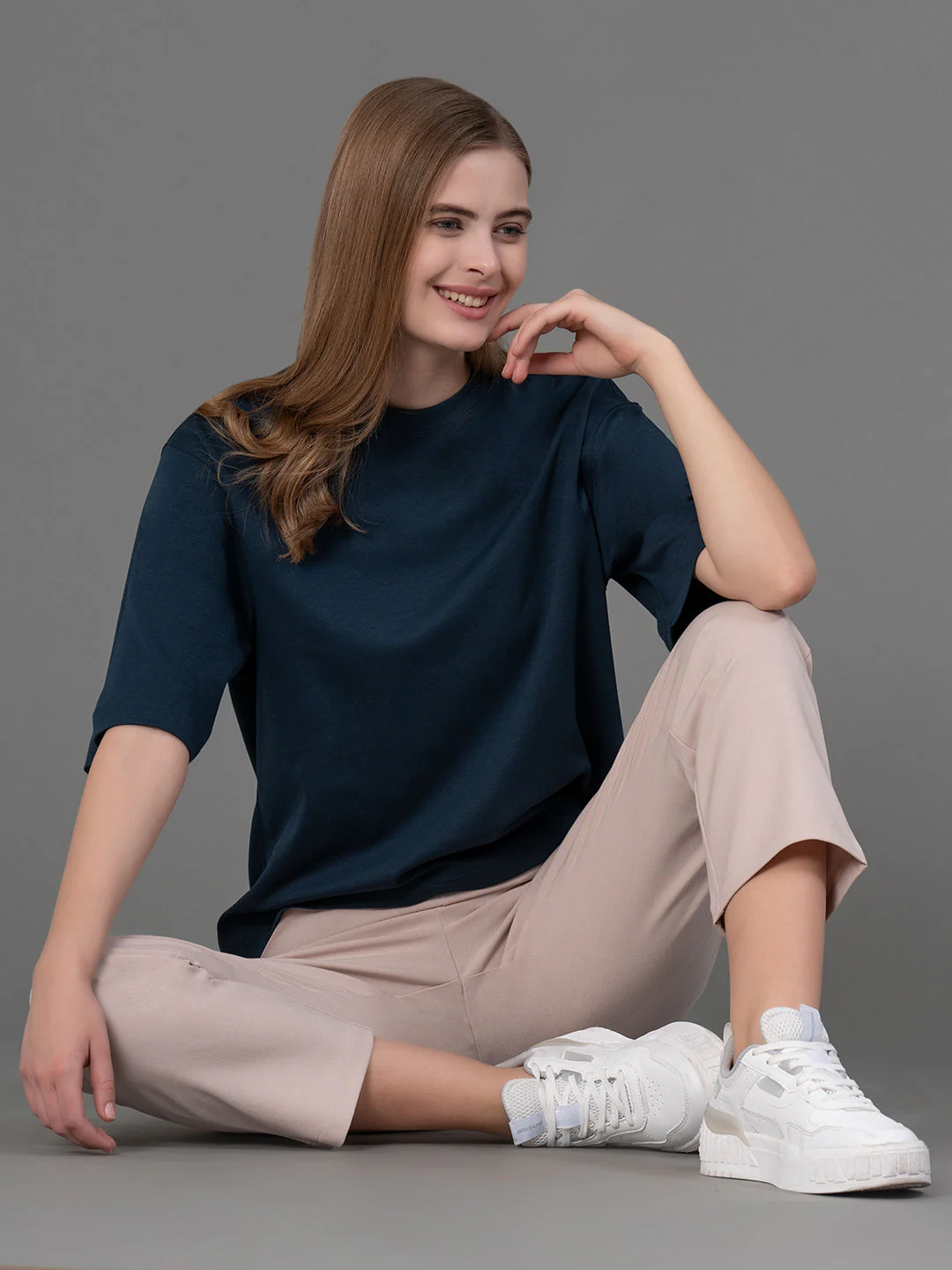 Midnight Blue Oversized T-Shirt for Women - Image 5