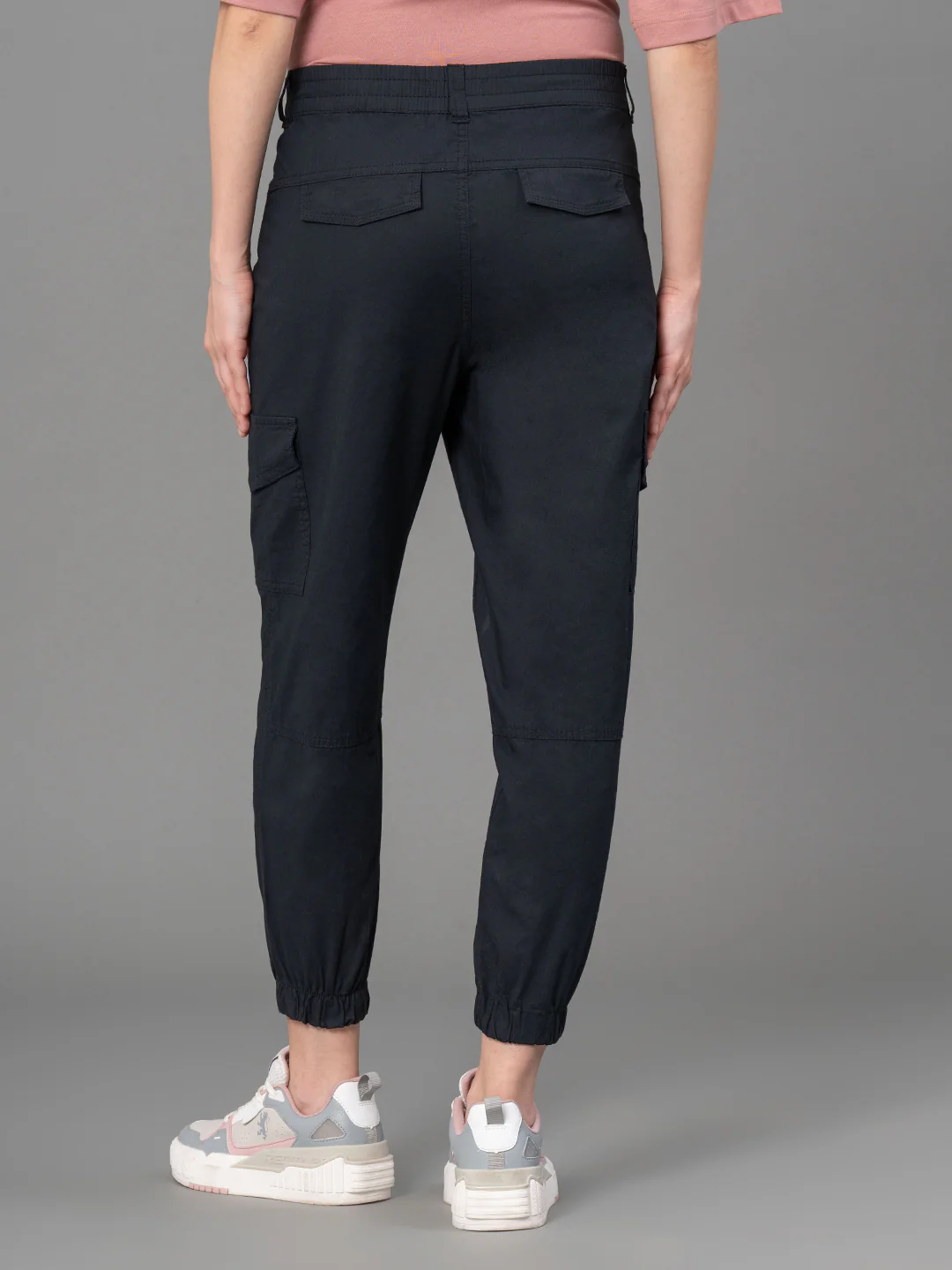 Black Solid Joggers for Women - Image 3
