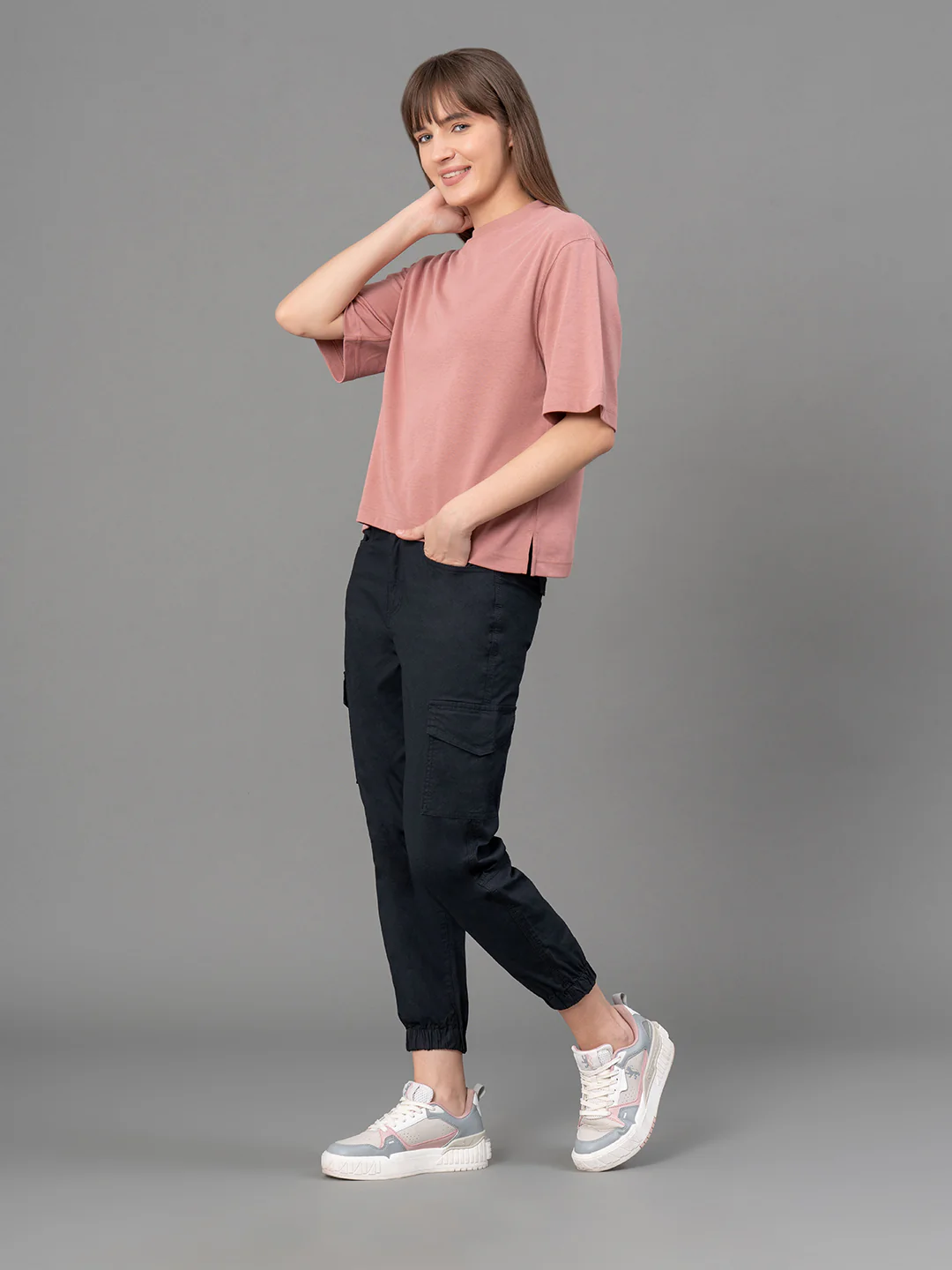 Black Solid Joggers for Women - Image 5