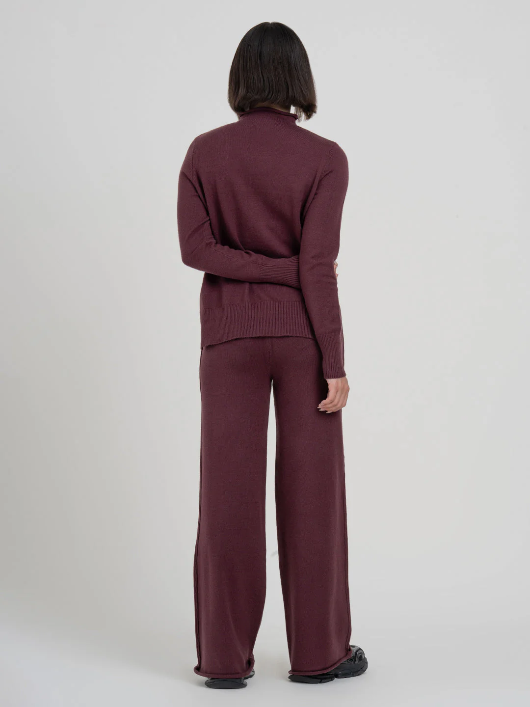 Dark Maroon Co-Ord Sets Women | Full-Length Winter Knit Set - Image 5