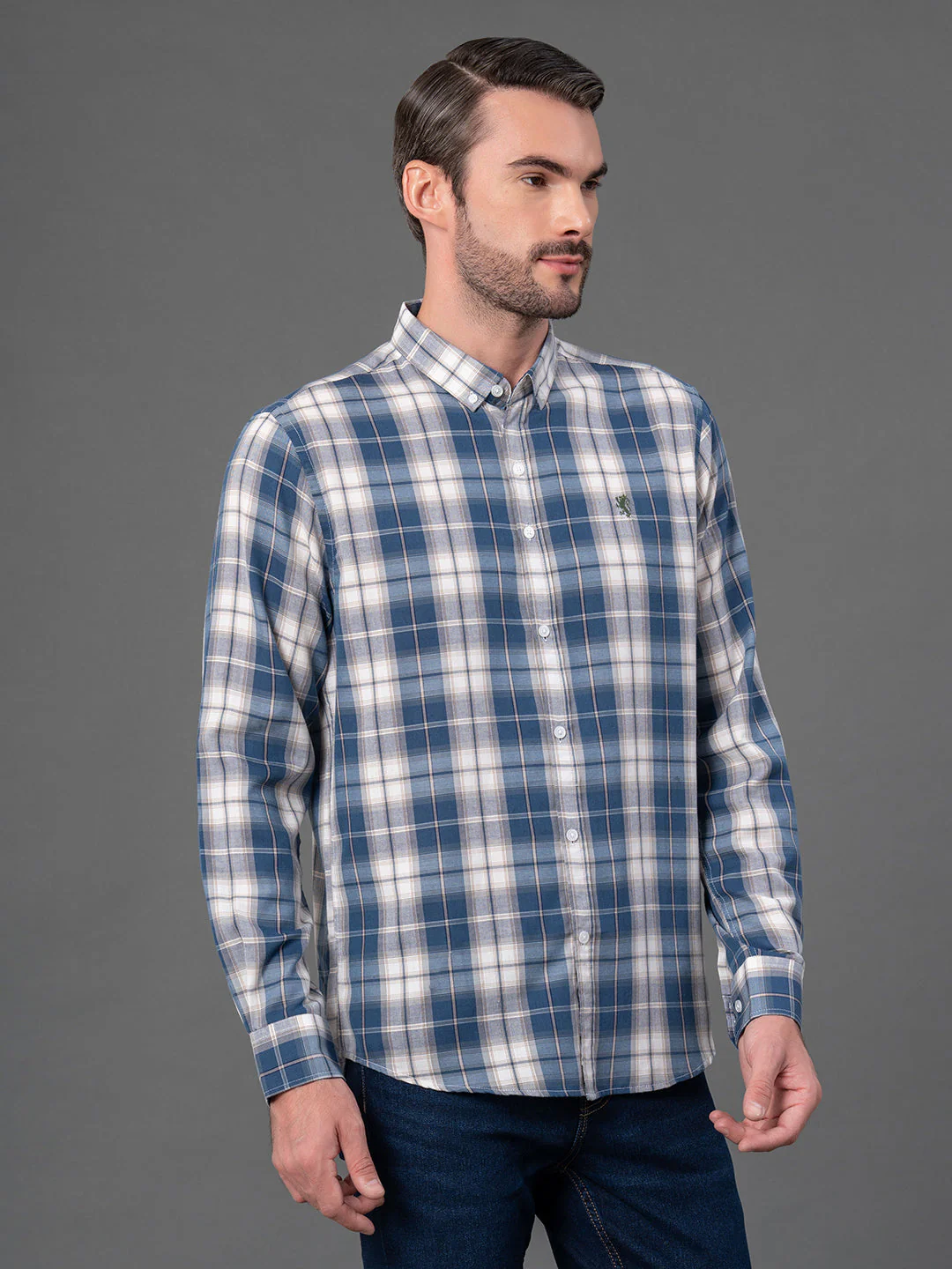Blue Checked Shirt for Men - Image 2