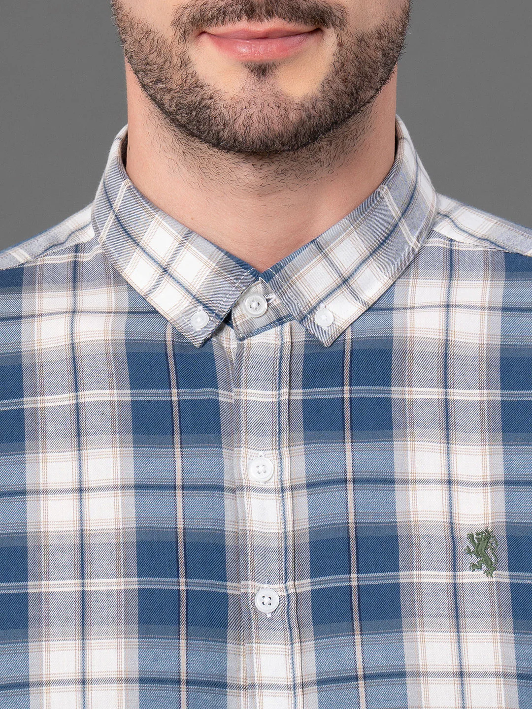 Blue Checked Shirt for Men - Image 4