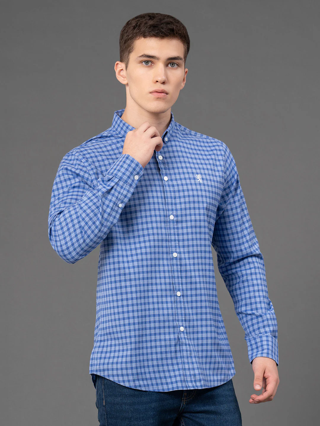 Blue Checked Shirt for Men - Image 2