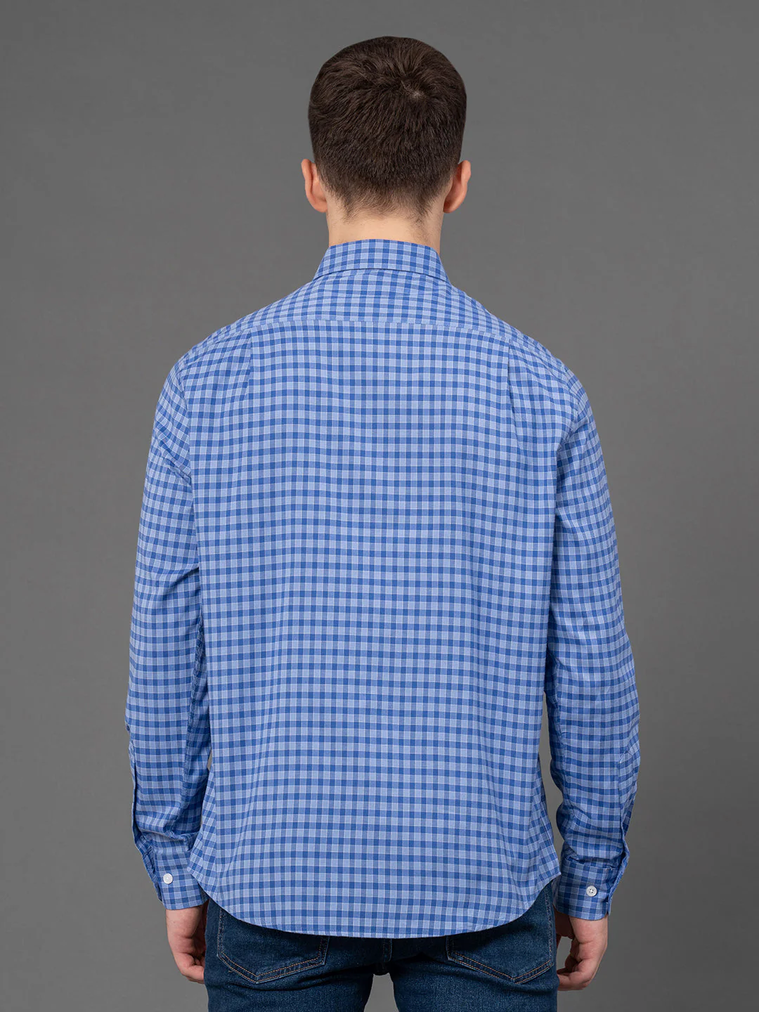 Blue Checked Shirt for Men - Image 3