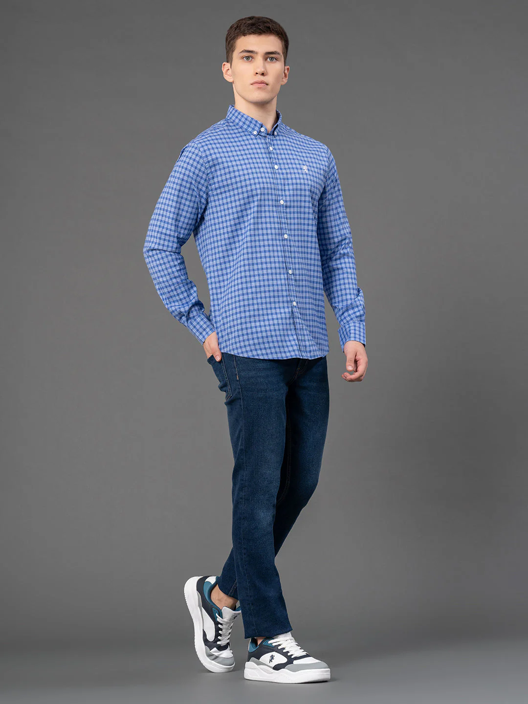 Blue Checked Shirt for Men - Image 5