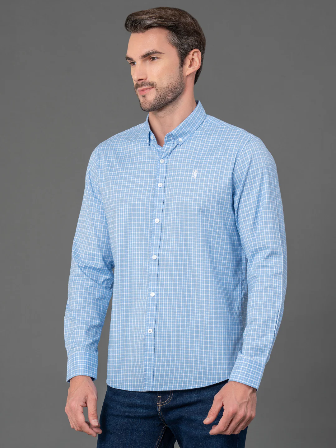 Blue Checked Shirt for Men - Image 2