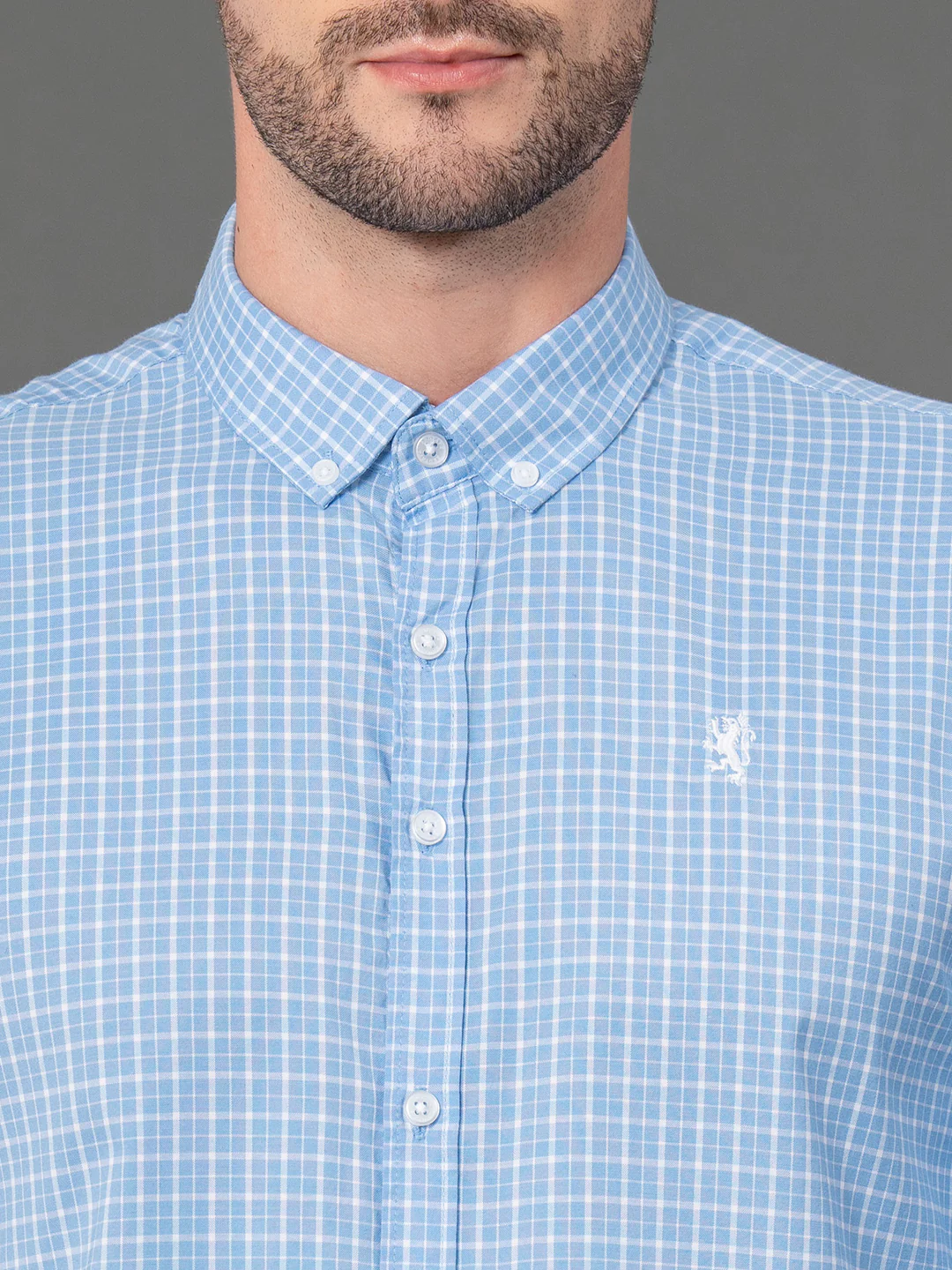 Blue Checked Shirt for Men - Image 4