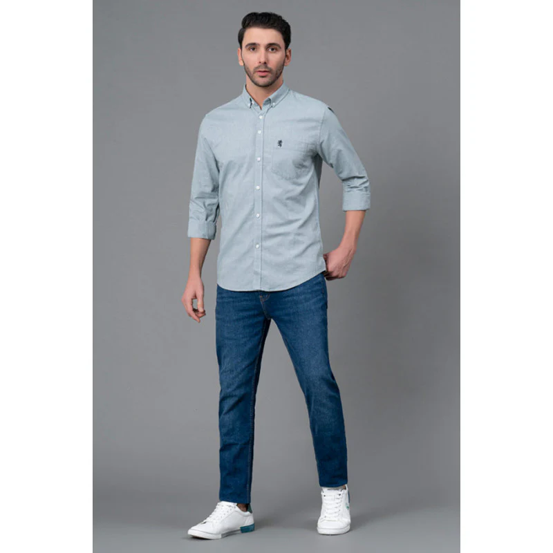 Blue Cotton Shirt for Men - Image 5