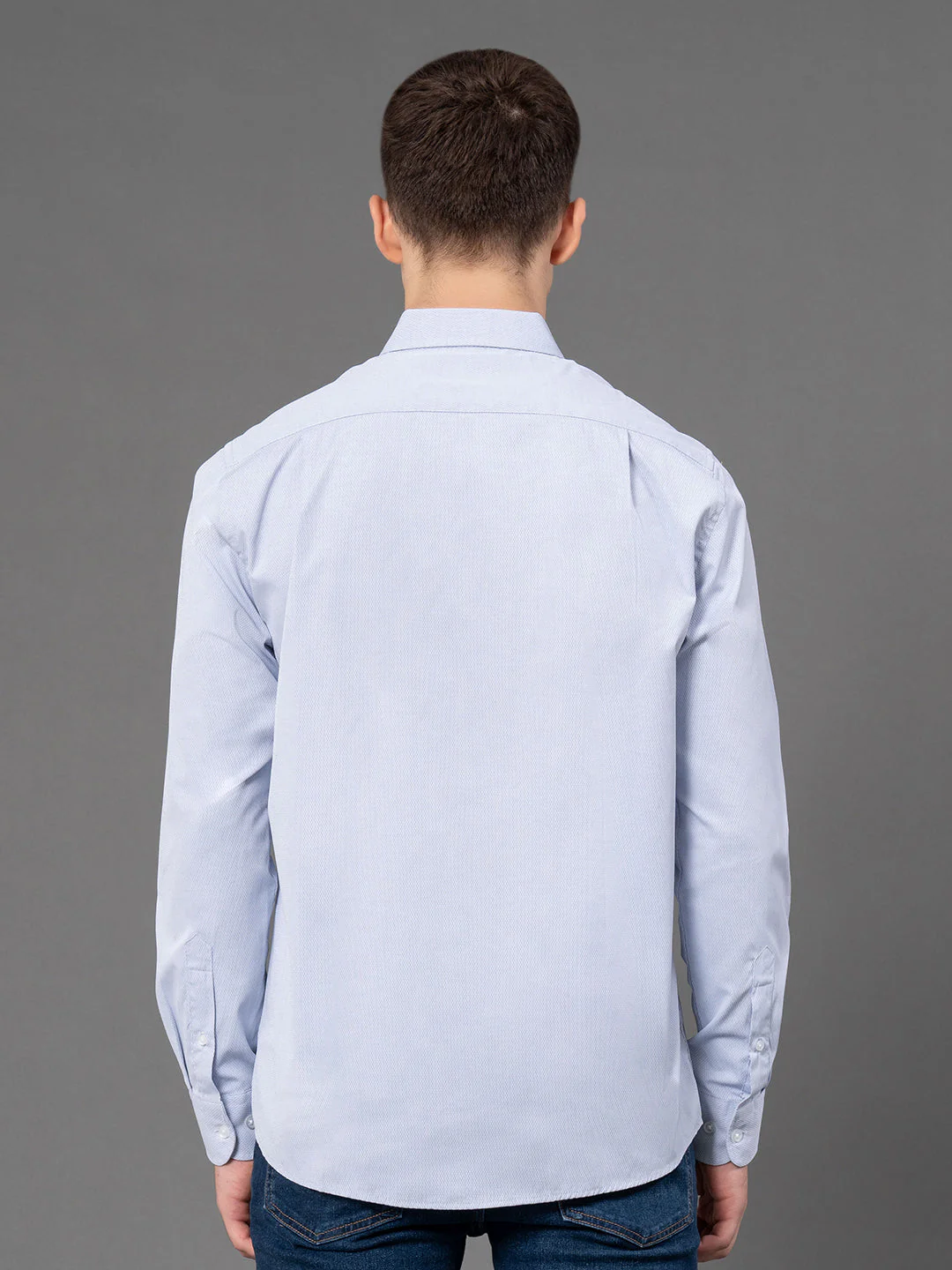 Blue Dobby Shirt for Men - Image 3