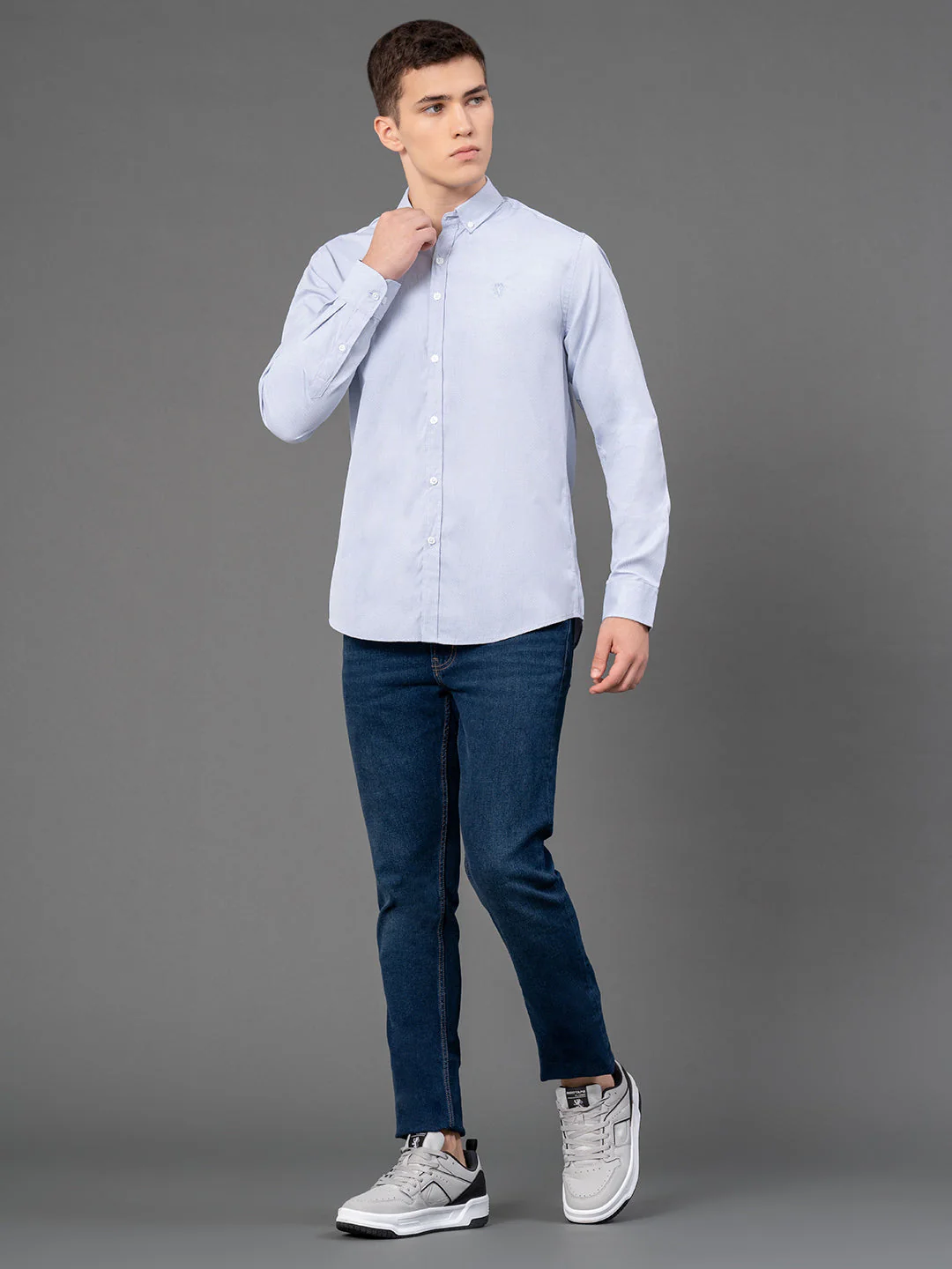 Blue Dobby Shirt for Men - Image 5