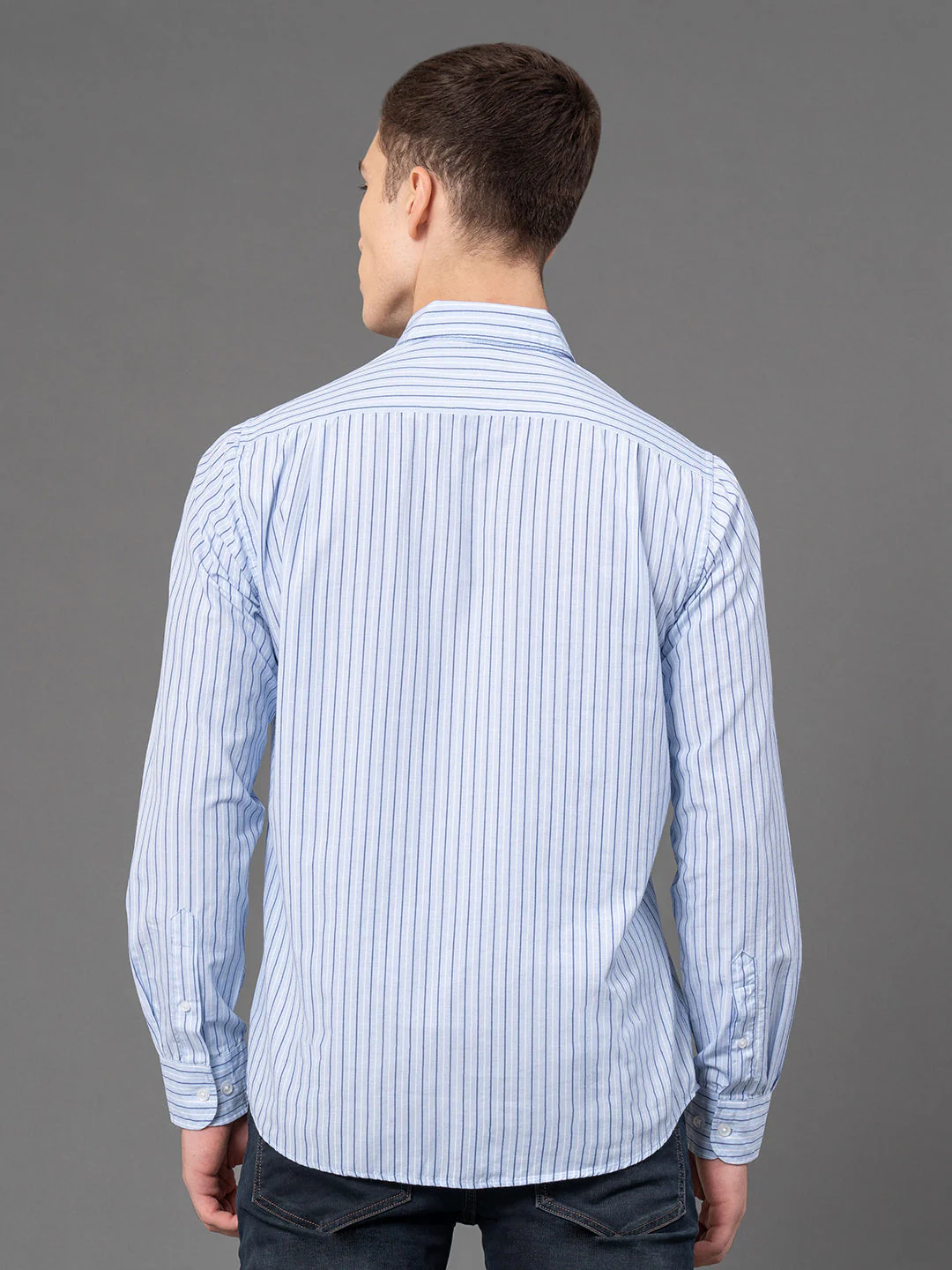 Blue Striped Shirt for Men - Image 3