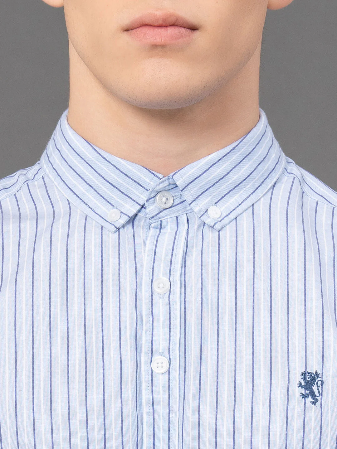 Blue Striped Shirt for Men - Image 4