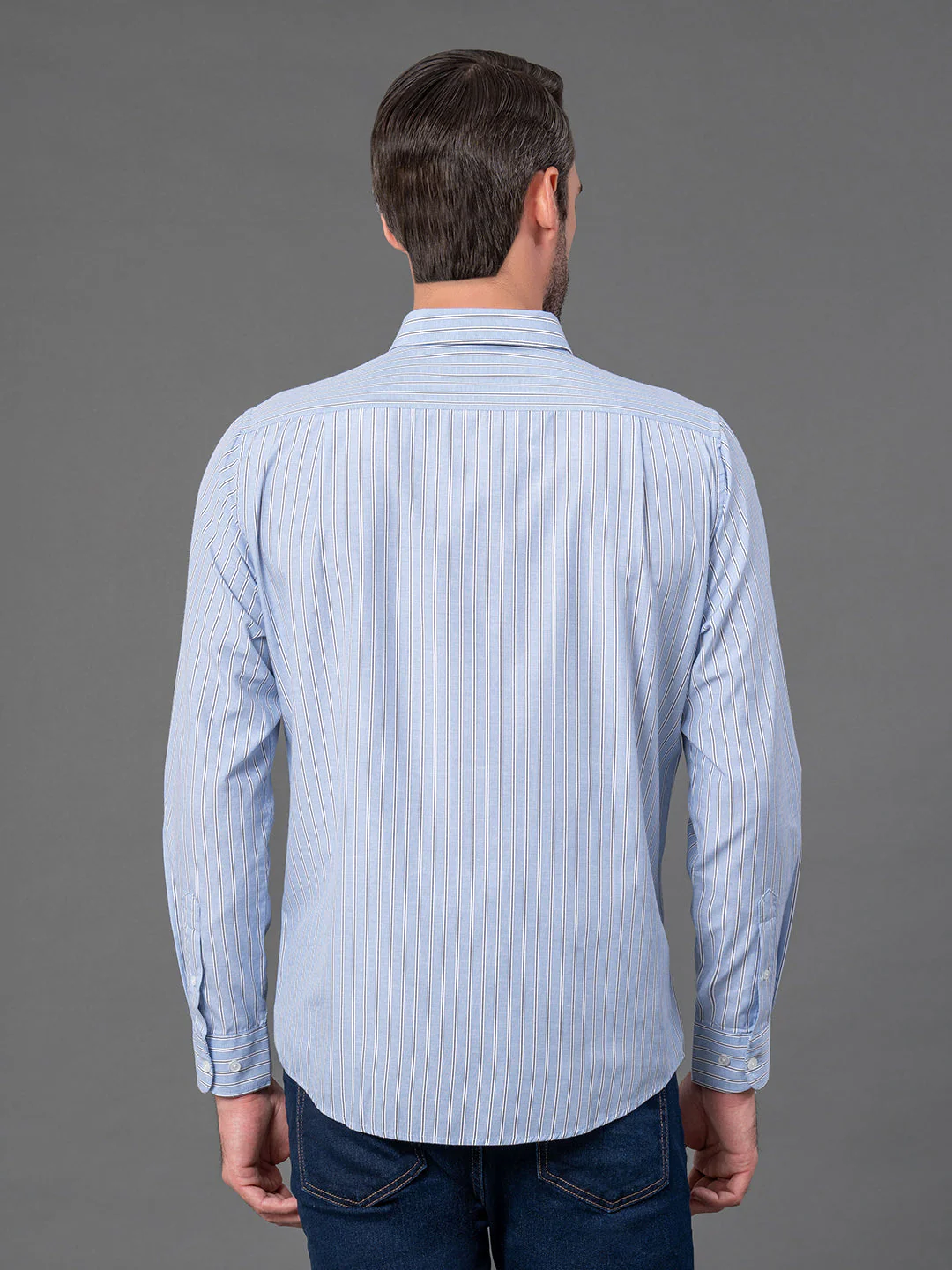 Blue Striped Shirt for Men - Image 3
