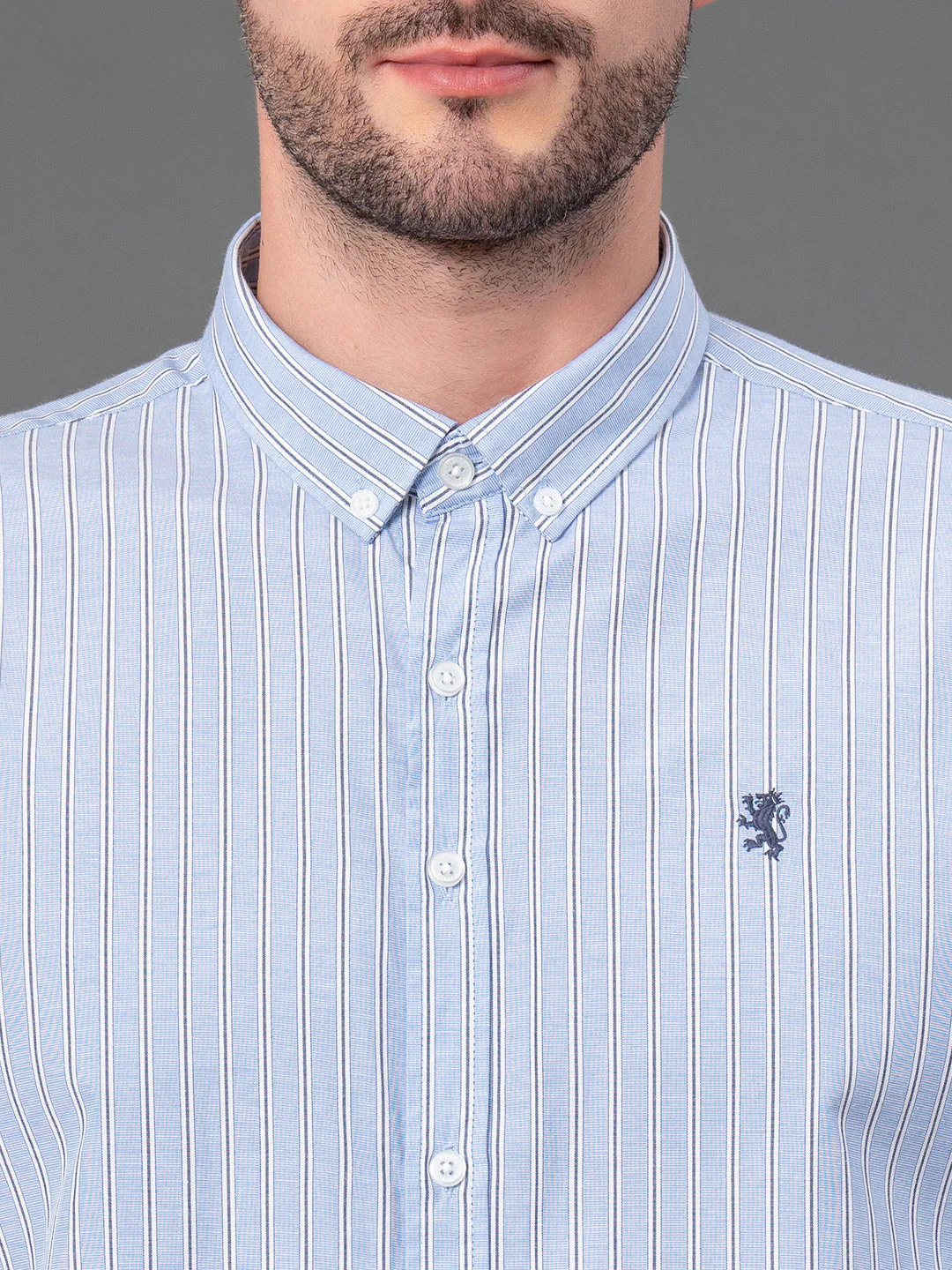 Blue Striped Shirt for Men - Image 4