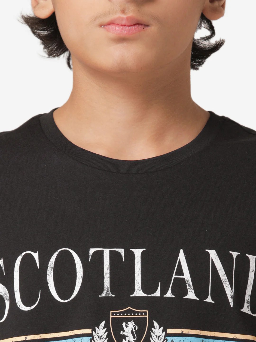 Boy's Black Round Neck T-Shirt - Image 5