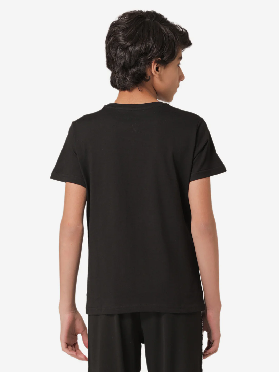 Boy's Black Round Neck T-Shirt - Image 4