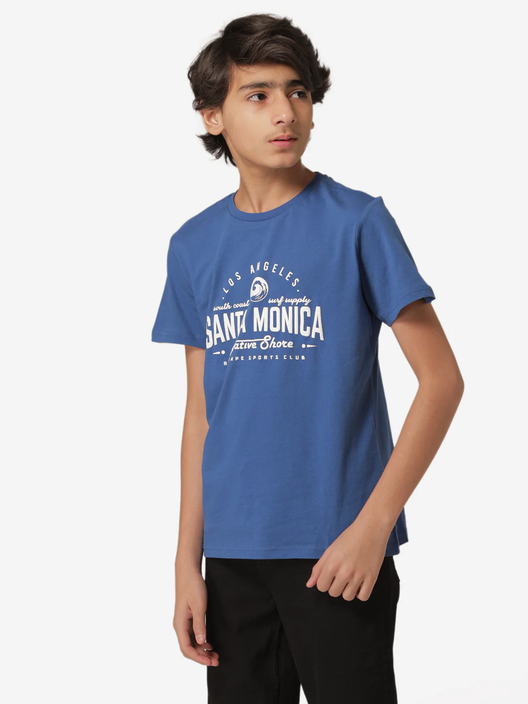 Boy's Blue Round Neck T-Shirt - Image 2