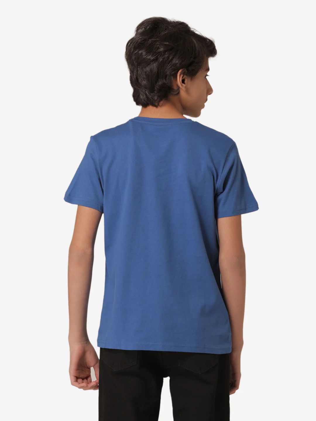 Boy's Blue Round Neck T-Shirt - Image 3