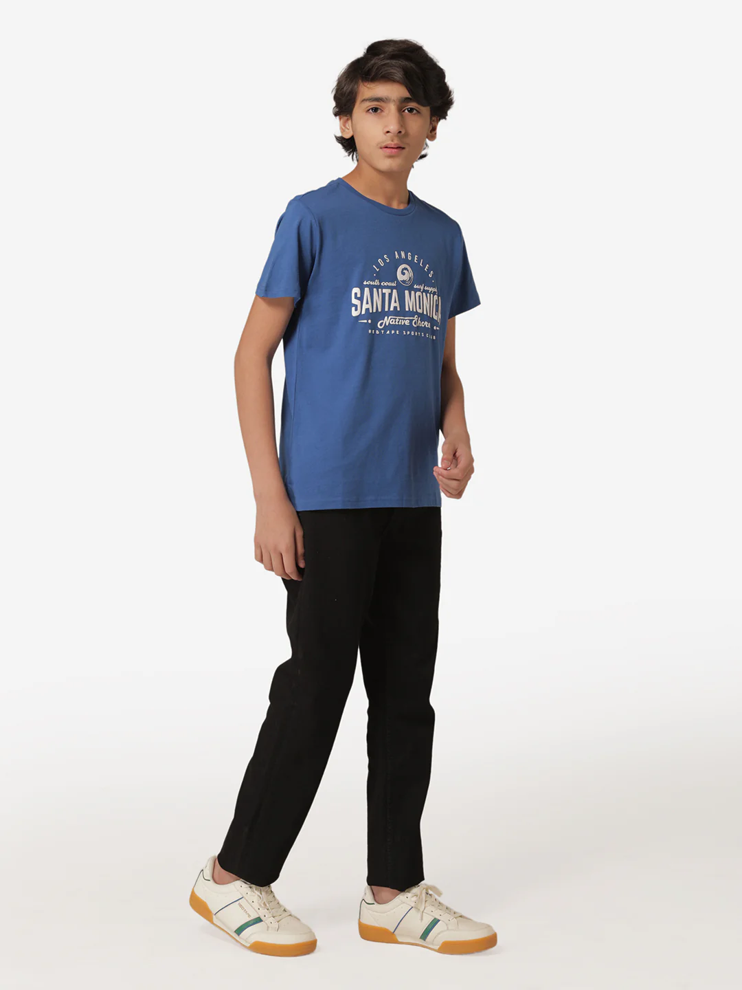 Boy's Blue Round Neck T-Shirt - Image 4