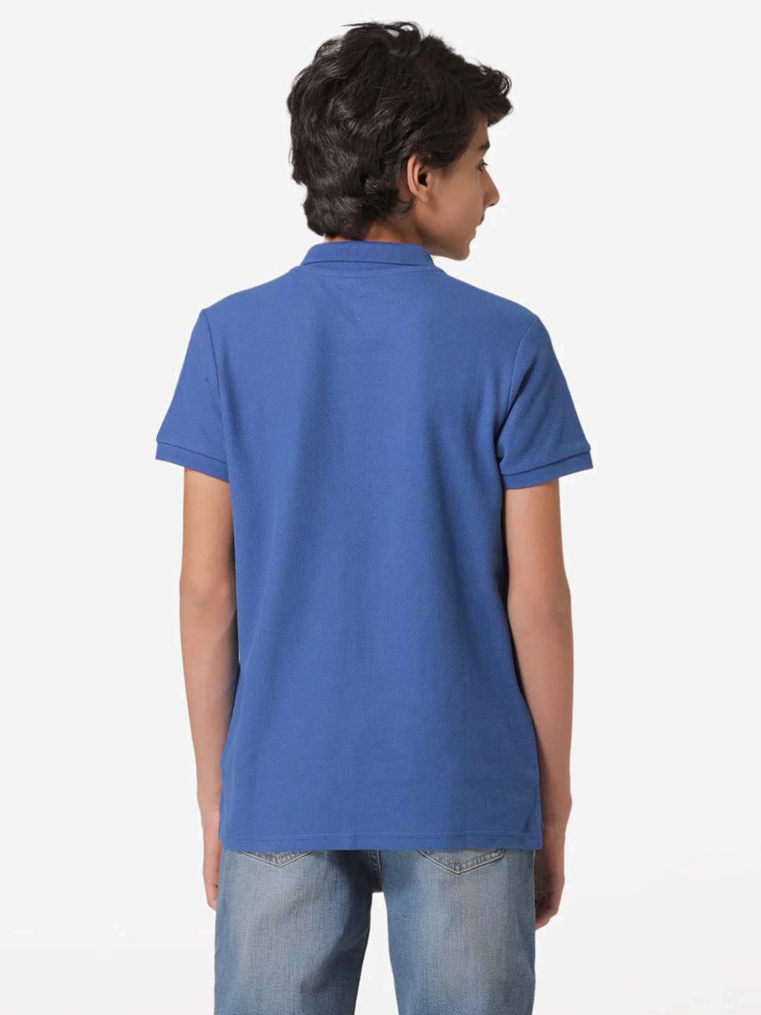 Boy's Royal Blue Collared T-Shirt - Image 3