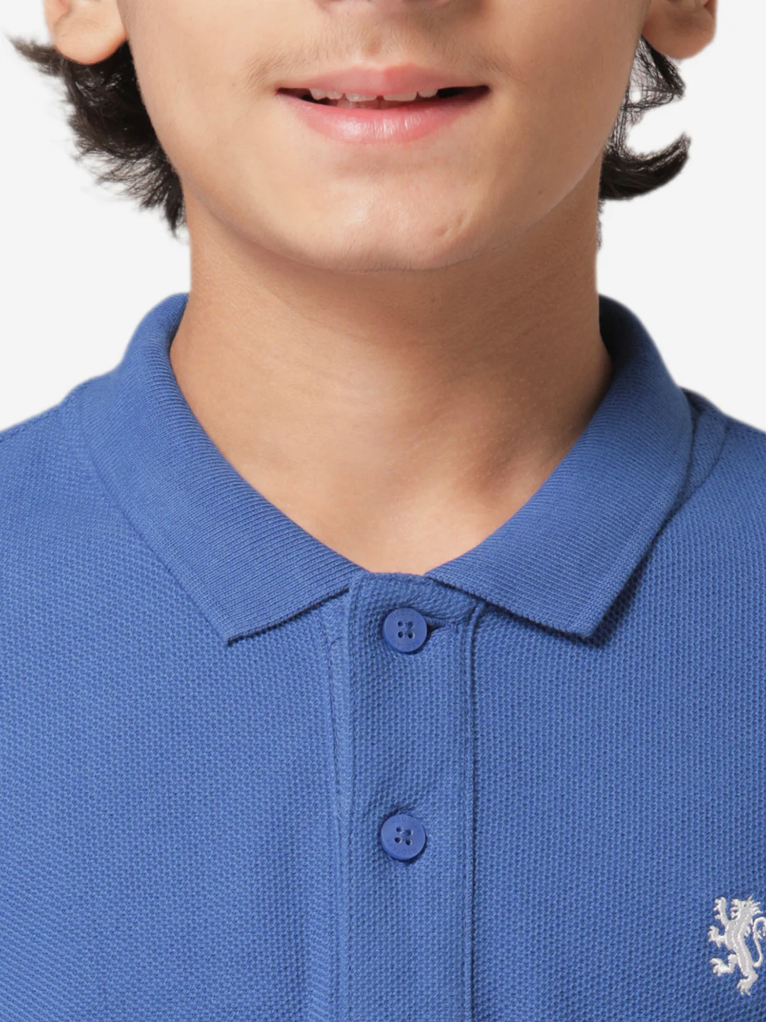 Boy's Royal Blue Collared T-Shirt - Image 4