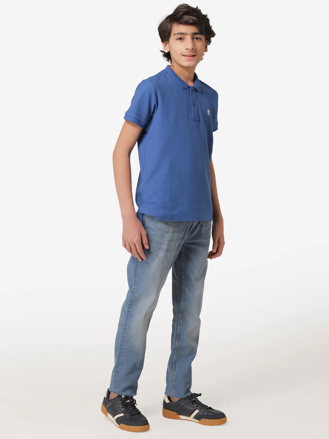 Boy's Royal Blue Collared T-Shirt - Image 5