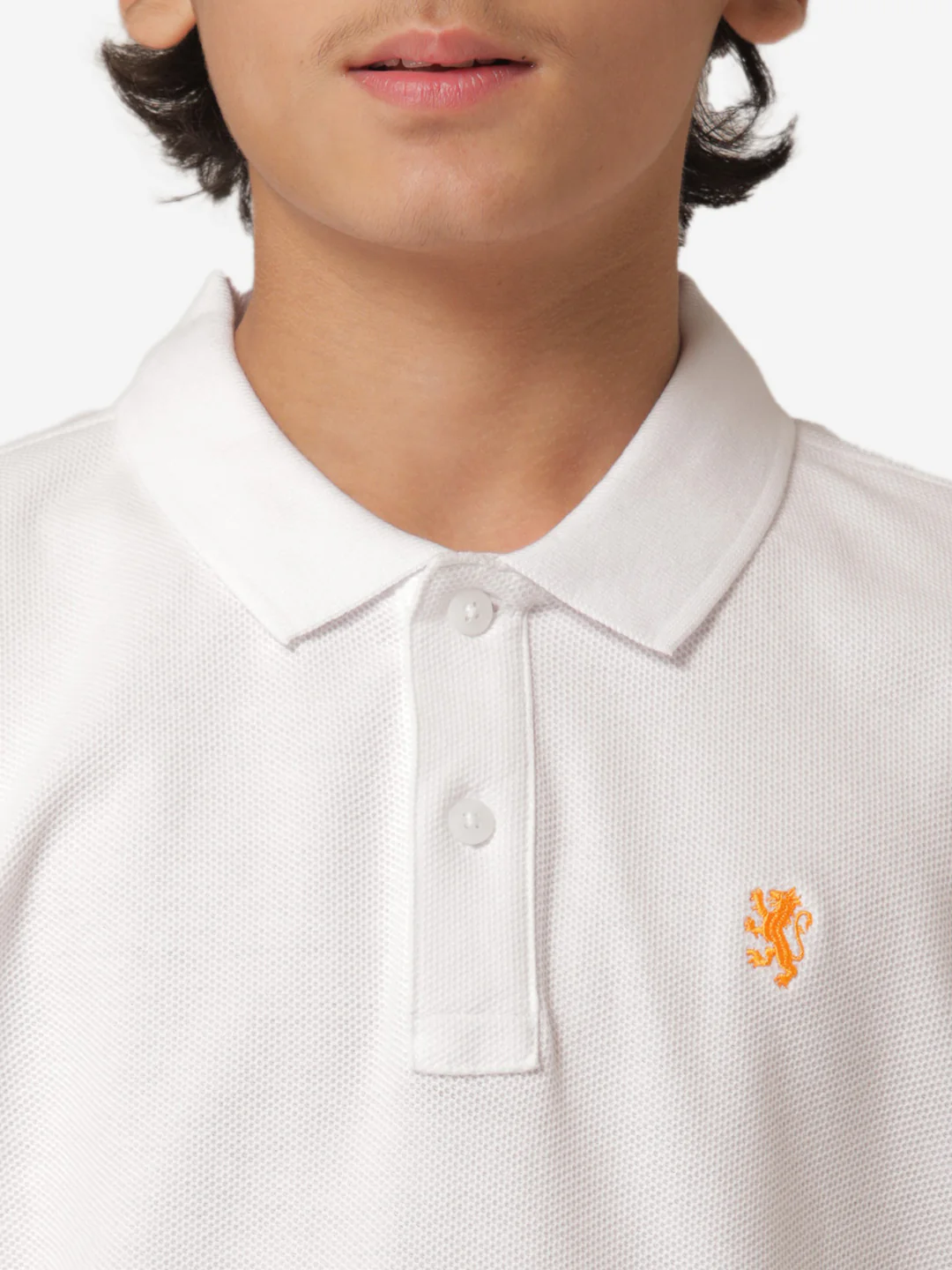 Boy's White CollaRed T-Shirt - Image 5