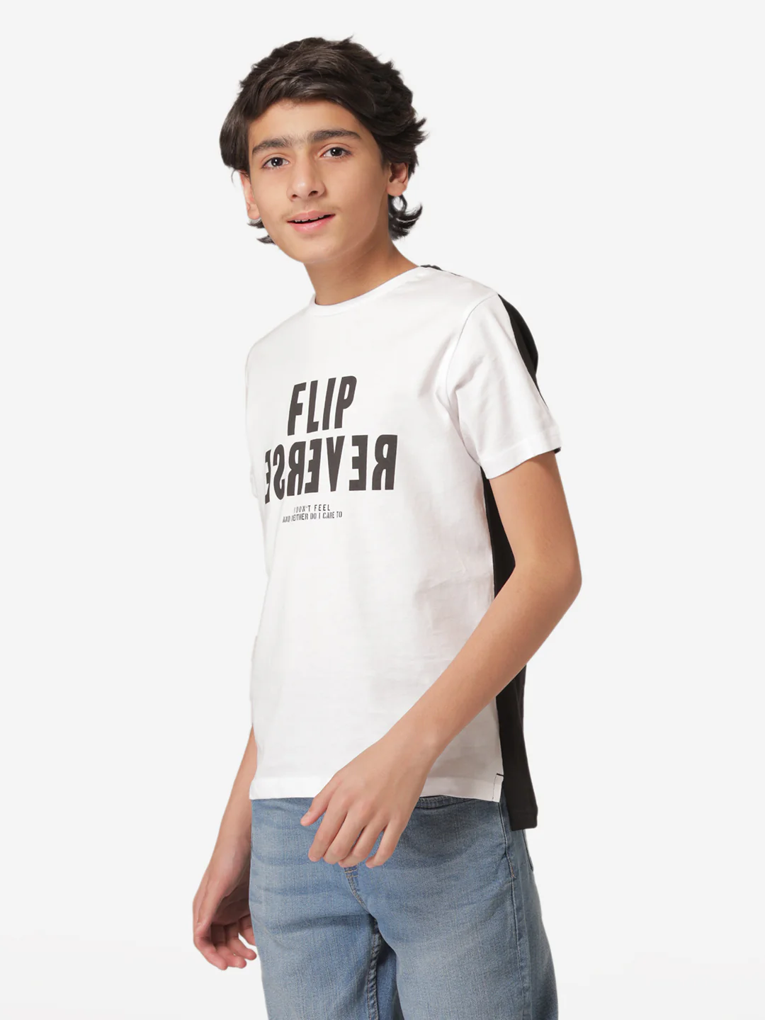 Boy's White Round Neck T-Shirt - Image 2