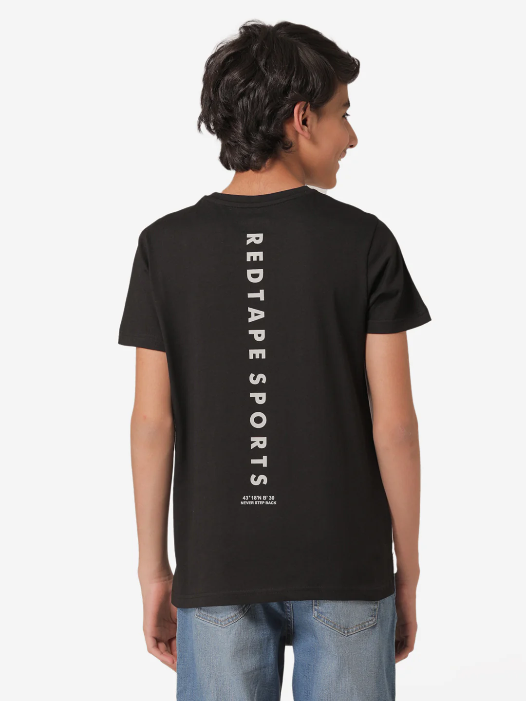Boy's White Round Neck T-Shirt - Image 4