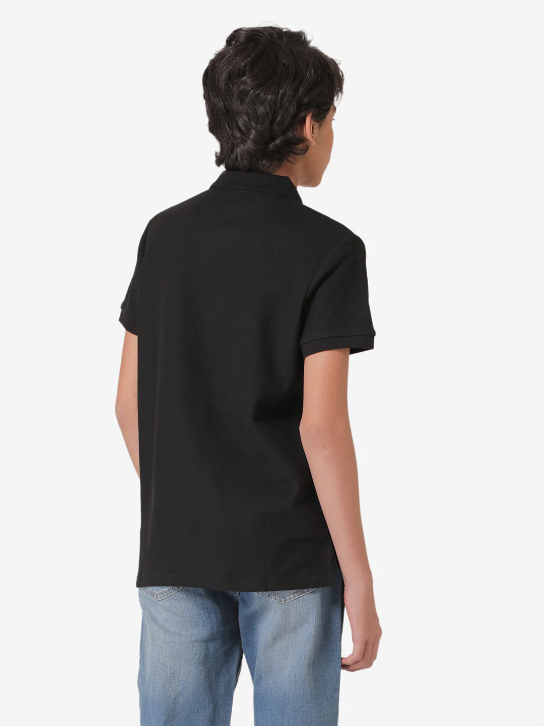 Boys Black CollaRed Neck T-Shirt - Image 4