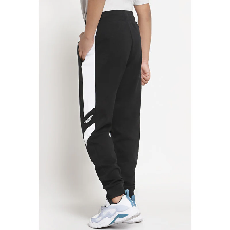 Boys Black Color Block Joggers - Image 3