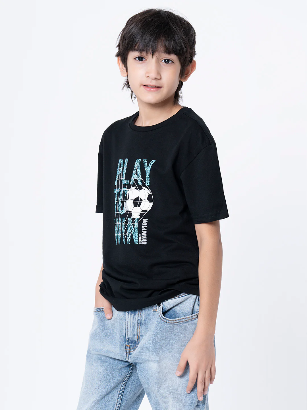 Boys Black Graphic Print T-Shirt - Image 2