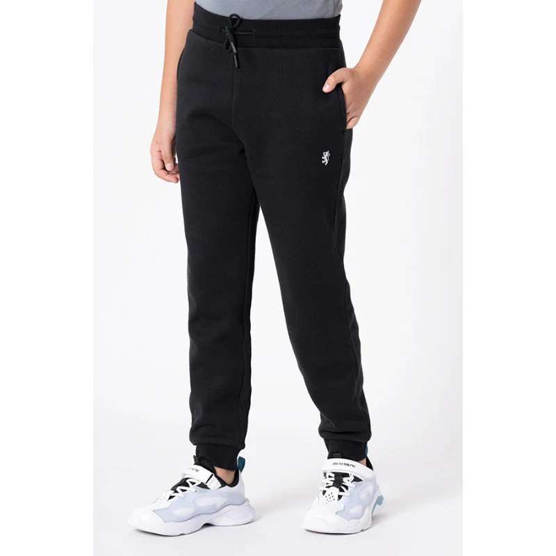 Boy's Black Solid Jogger - Image 2
