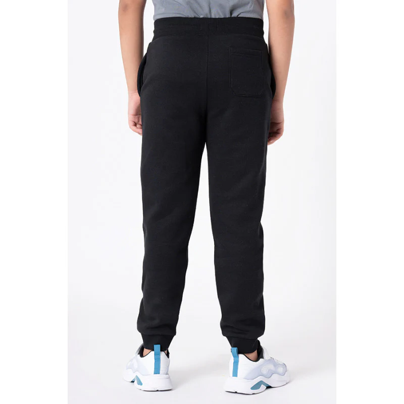 Boy's Black Solid Jogger - Image 3