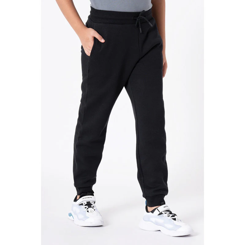 Boy's Black Solid Jogger - Image 6