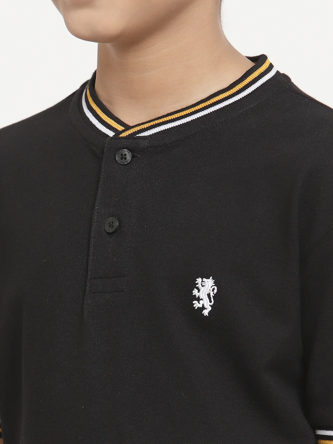 Boys Black Solid T-Shirt - Image 4
