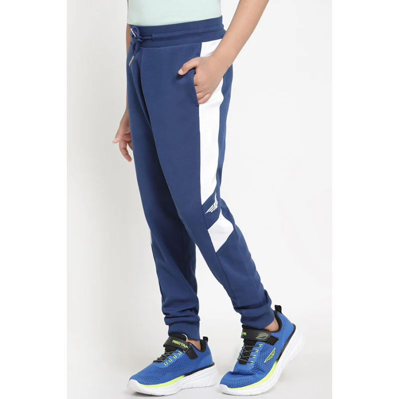 Boys Blue Color Block Joggers - Image 2