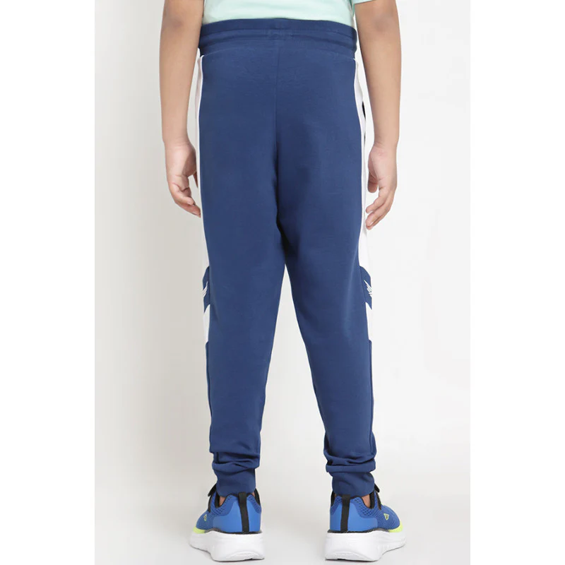 Boys Blue Color Block Joggers - Image 3