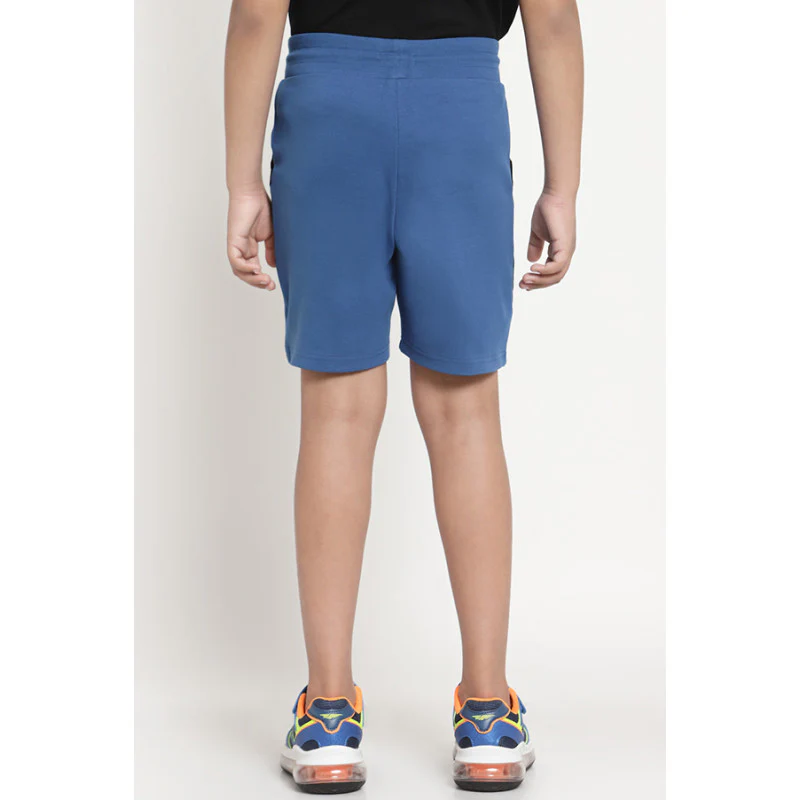 Boys Blue Color Block Shorts - Image 3