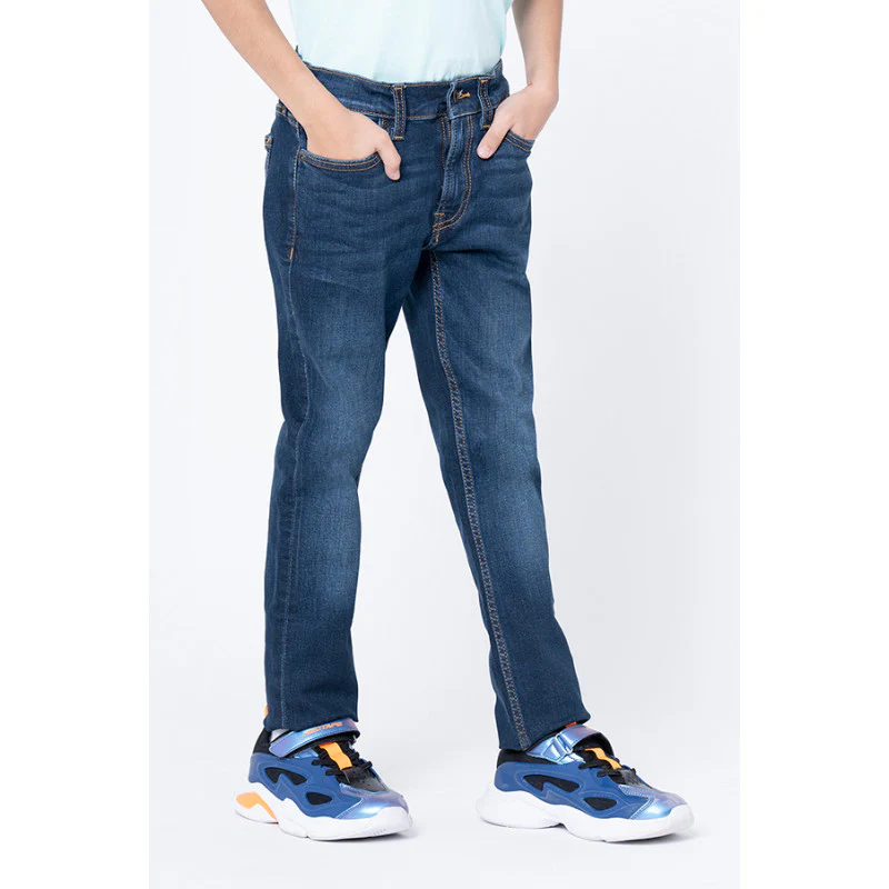 Boys Dark Blue Skinny Jeans - Image 2