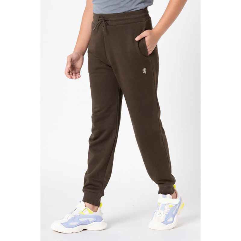 Boy's Dark Olive Solid Jogger - Image 2