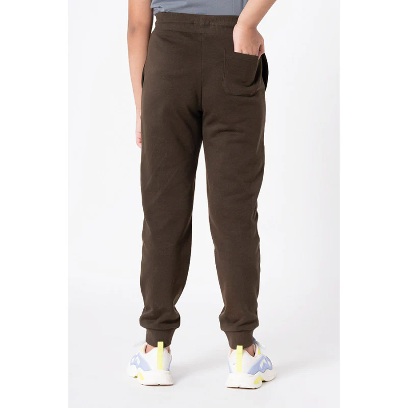 Boy's Dark Olive Solid Jogger - Image 3