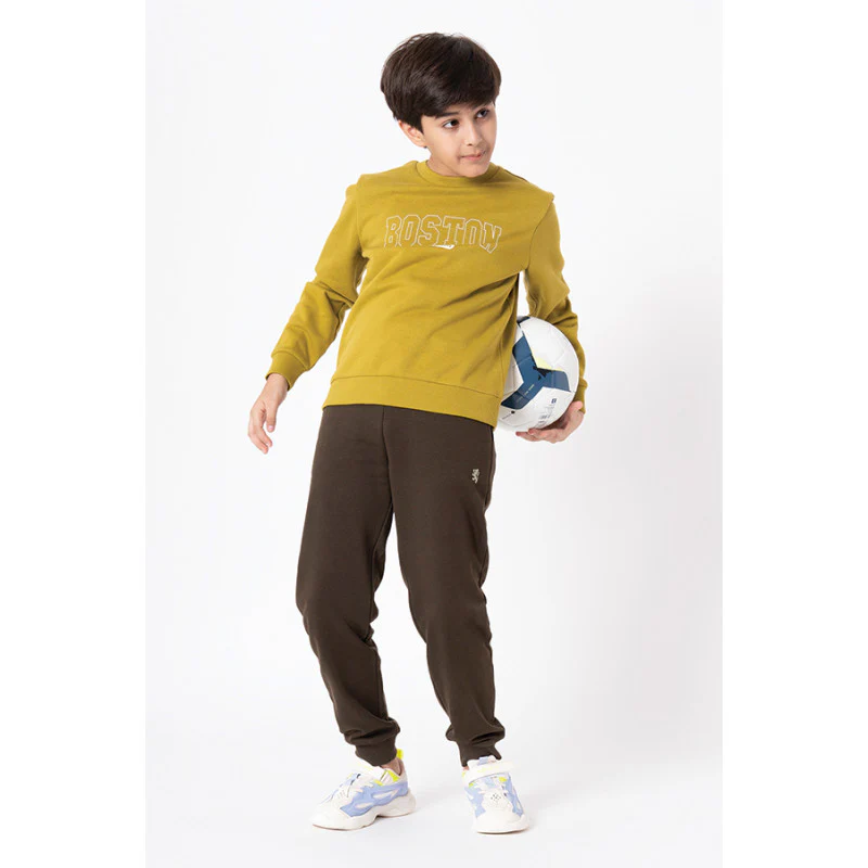 Boy's Dark Olive Solid Jogger - Image 5