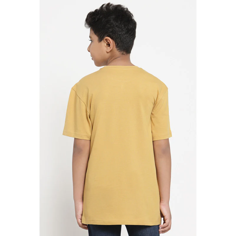 Boys Khaki Solid T-Shirt - Image 3