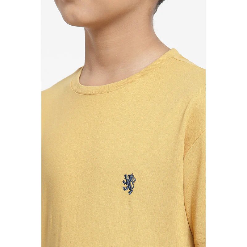Boys Khaki Solid T-Shirt - Image 4