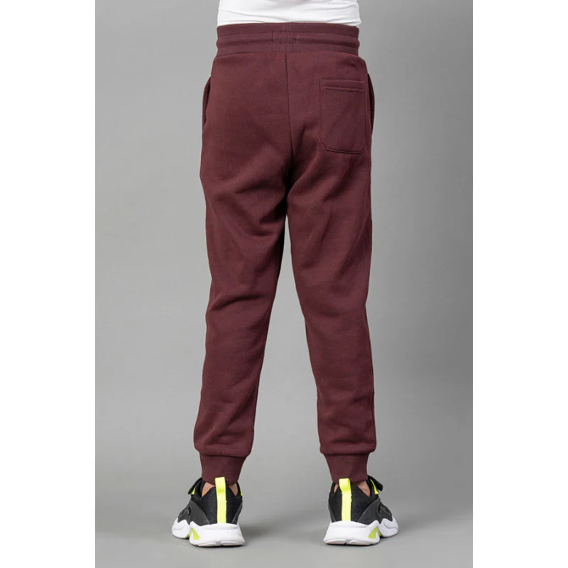 Boys Maroon Melange Solid Jogger - Image 3