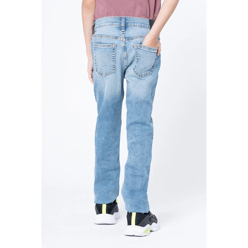 Boys Mid Blue Skinny Jeans - Image 3